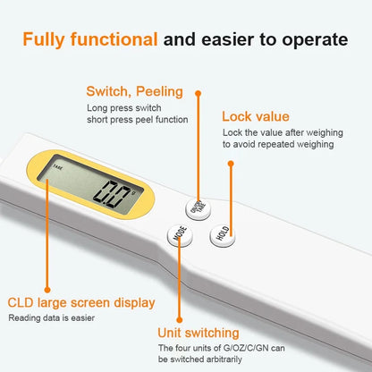 Mini Digitale Lepelweegschaal - Nauwkeurige 0.1-500g Elektronische LCD Keukenweegschaal