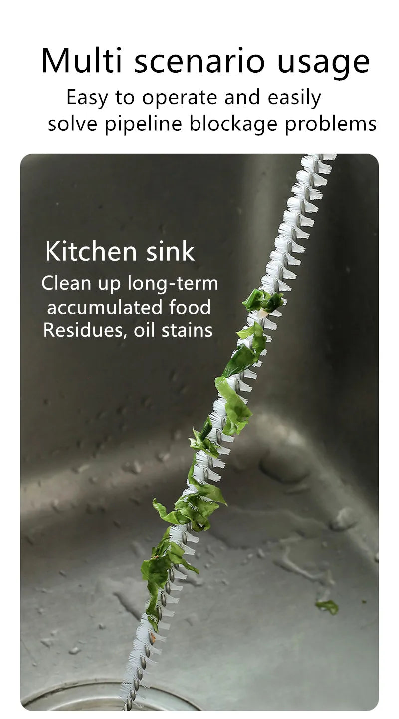 Pipe Dredging Brush Bathroom Hair Sewer