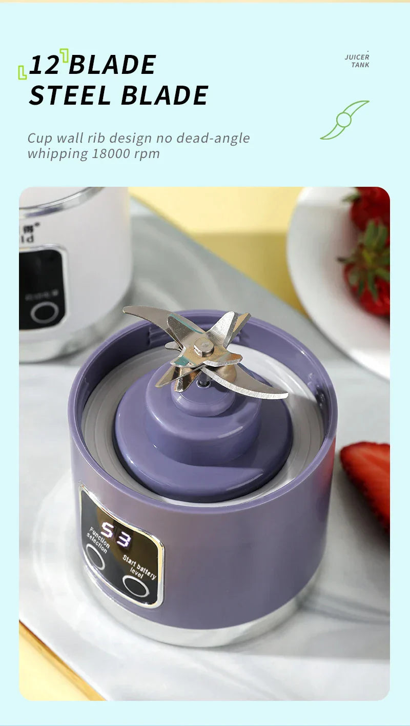 450ML Portable Juicer Cup USB Rechargeabl